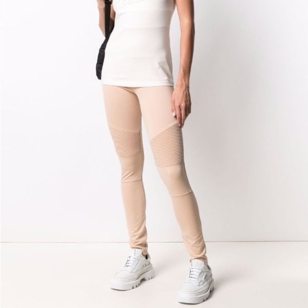 Philipp Plein Biker Ribbed Panel Leggings